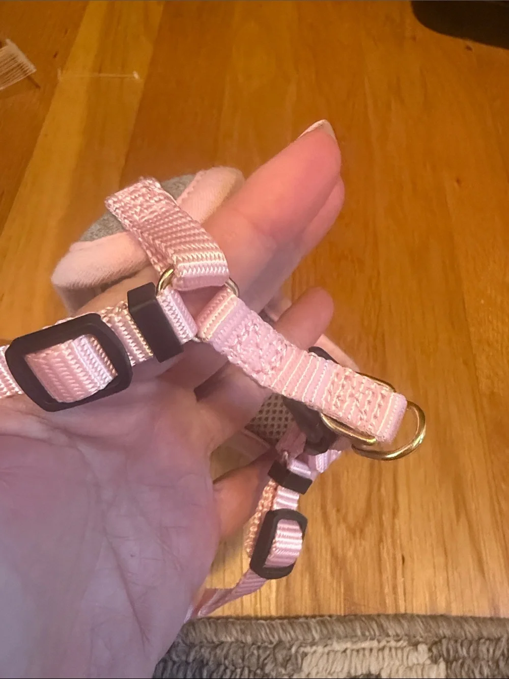 Gray & Pink Bow Dog Harness